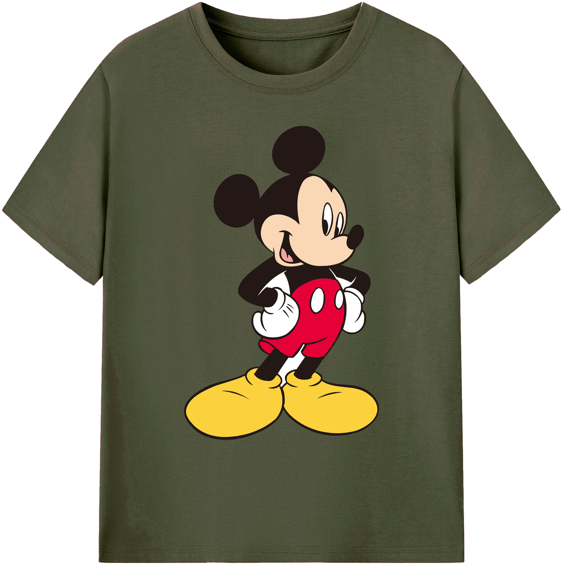 ミッキーマウス Mickey Mouse 綿100％ メンズ半袖Tシャツ｜肌触りやわらか＆通気性